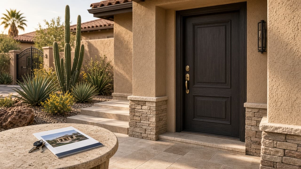 Valuation Process — Front porch of a Silverstone Ranch home prepared for a pricing and valuation consult