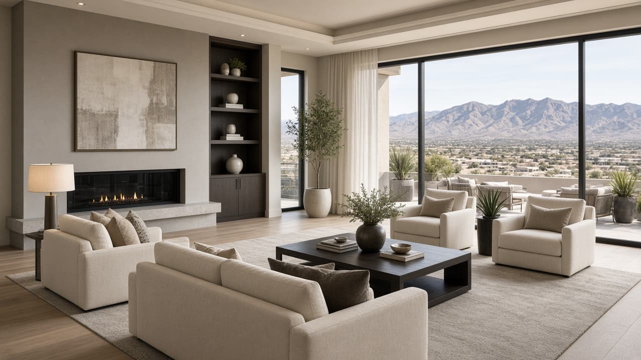 Live Silverstone Ranch Listings — Staged living room prepared for listing in a Silverstone Ranch Las Vegas home