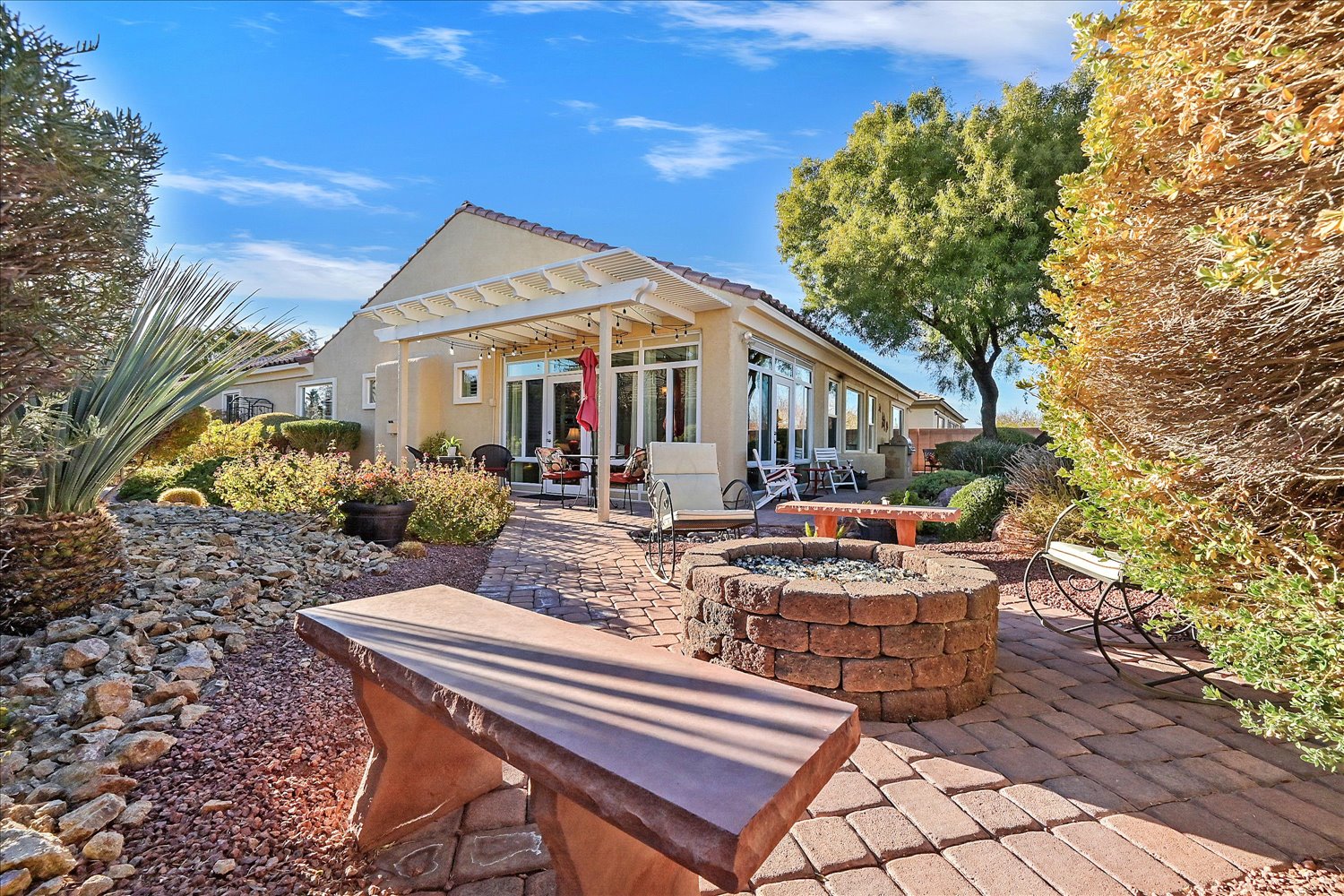 Wide aerial view of the neighborhood and surrounding amenities